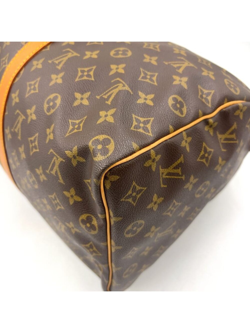 Louis Vuitton Keepall 50 Monogram Leather Brown Boston Bag Gold - Picture 8 of 15